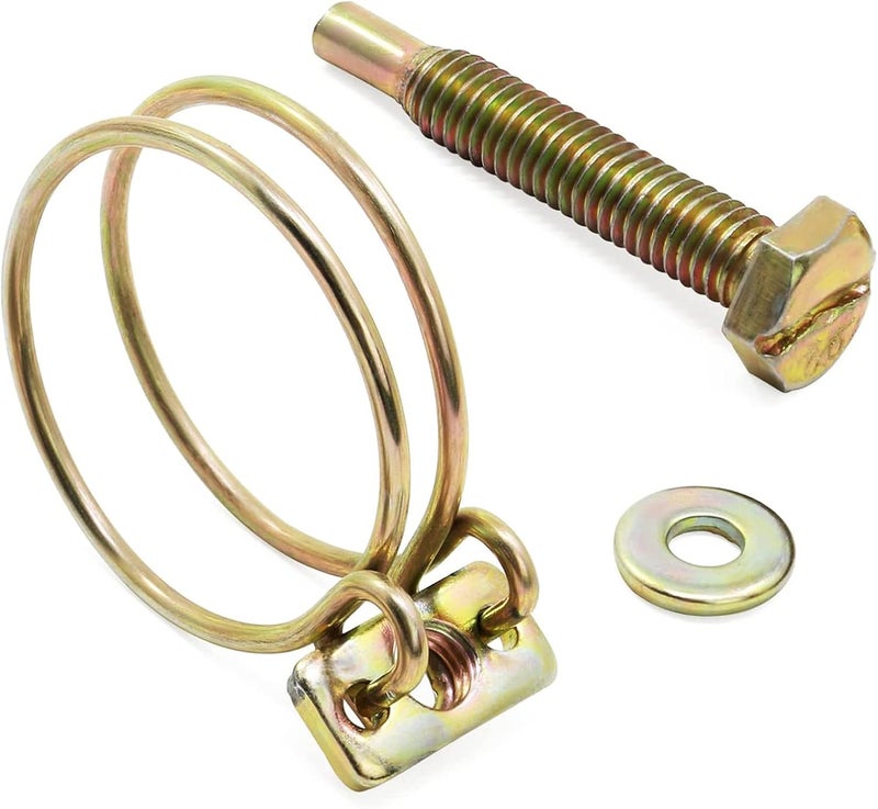 NGe 2.8inch Double Wire Hose Clamp Adjustable Steel Wire Tube Pipe Clip with Screws Bolts Locking(12Pcs 70mm) - Image 3